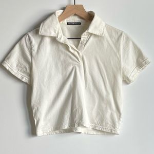 Brandy Melville Cropped Collared Top